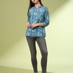Women Floral Print Relaxed Fit Cambric Cotton Tunic-picture-43