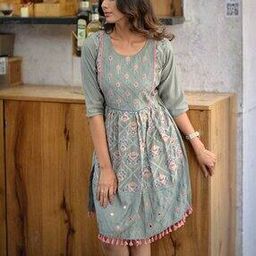 Self-design Fit and Flare Dress-image-34