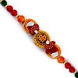 Beads Studded 'Shree' Motif Rakhi-image-9