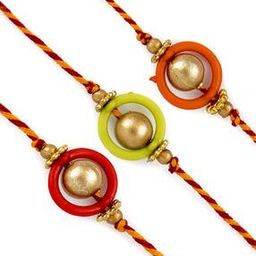 Set of 3 Mauli Rakhi with Roli & Card-image-50