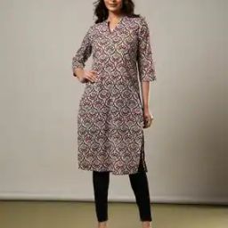 Women Floral Print Straight Kurta-38