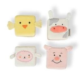 Set of 4 Animal Face Activity Soft Cube Toys-23