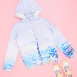 Girls Printed Hoodie with Full Sleeves-15