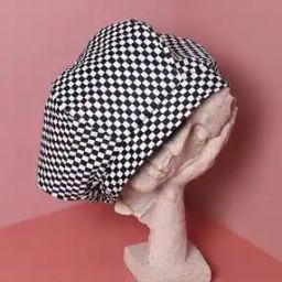 Checked Beret Cap-11