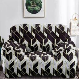 Geometric Print Single Seater Sofa Cover-image-8