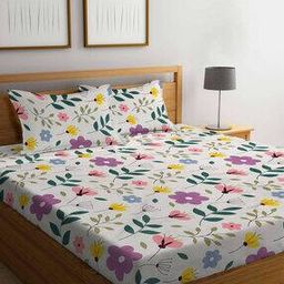 Floral 300 TC Cotton Blend Bedsheet-29