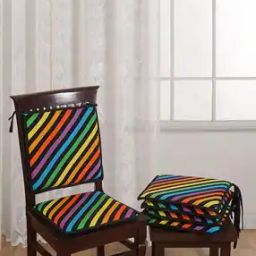 Set of 2 Chair Pad Cushions with Strings 16" x 16"-18