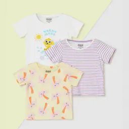Pack of 3 Girls Cotton T-Shirt-image-94