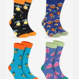 Men Pack of 4 Printed Mid-Calf Length Socks-image-2