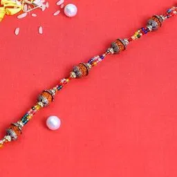 Beaded Rakhi with Greeting Card & Roli-Chawal Set-image-95