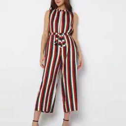 Striped Jumpsuit with Tie-Up-27