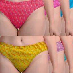 Pack of 6 Printed Brief Panties with Elasticated Waistband-image-66