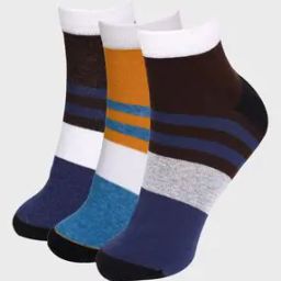 Pack of 3 Men Striped Ankle-Length Socks-image-32