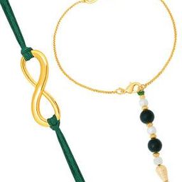 Gold-Plated Bhaiya & Bhabhi Rakhi Set-image-99