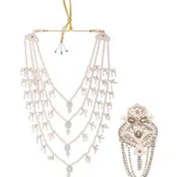 Men Beaded Multistrand Chain with Brooch-7