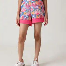 Girls Floral Print Regular Fit Shorts with Insert Pockets-image-98