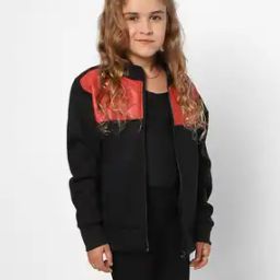 Girls Colour-Block Bomber Jacket-image-42
