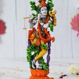 ecraftindia Polyresin Lord Krishna with Flute Statue image 1