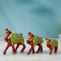 Set of 3 Meenakari Handcrafted Camel Figurines-picture-18