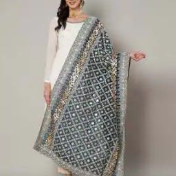 Women Floral Embroidered Georgette Dupatta-picture-24