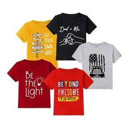 Pack of 5 Boys Printed Regular Fit Round-Neck T-Shirts-11