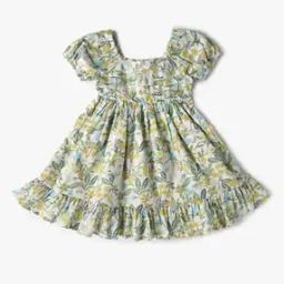 Girls Floral Print Fit & Flare Dress-image-40