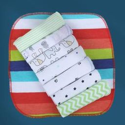 Pack of 8 Printed Cotton Wash Clothes-21