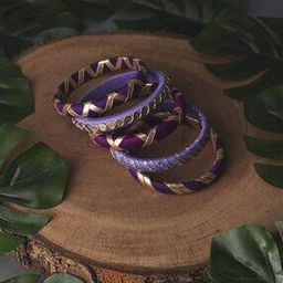 Women Embellished Designs Thread Bangles-image-52