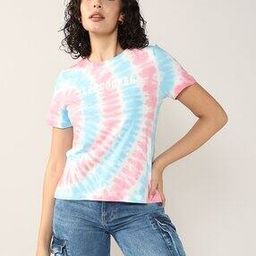 lee cooper Women Tie & Dye Print Regular Fit Crew-Neck T-Shirt-picture-10