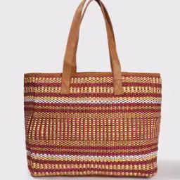 Women Striped Tote Bag with Double Handles-13