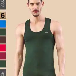 Men Pack of 6 Logo Print Round-Neck Vests-image-54