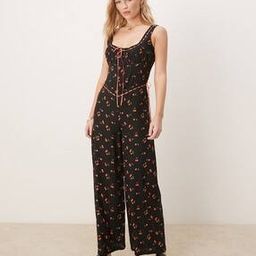 Cherry Print Wide-Leg Spun Jumpsuit-picture-49