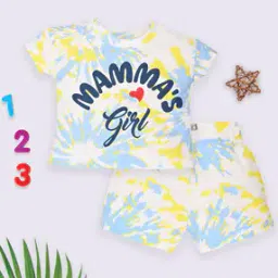 Infants Typographic Print T-Shirt & Shorts Set-image-29