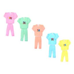 Infants Pack of 5 Floral Print T-Shirt & Pants Set-image-79