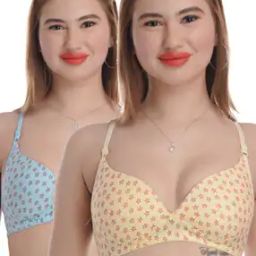 Women Pack of 2 Lightly-Padded Printed Bra-image-1