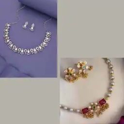 Women Set of 2 Stone-Studded Necklaces & Earings Set-image-64