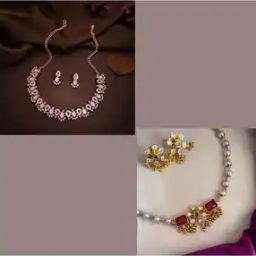 Women Set of 2 Stone-Studded Necklaces & Earings Set-image-109