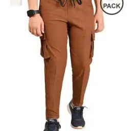 Boys Pack of 2 Slim Fit Track Pants with Cargo Pockets-image-88