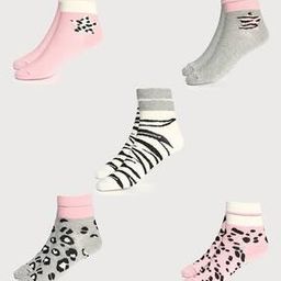 Pack of 5 Animal Print Ankle Socks-56