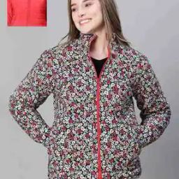 Women Floral Print Bomber Jacket-picture-26