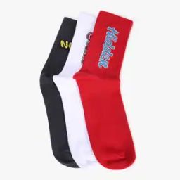 Men Pack of 3 Typographic Print Ankle Length Socks-image-28
