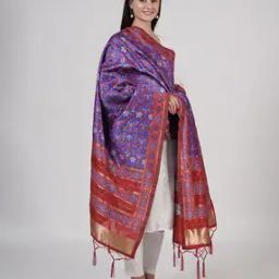 Women Woven Dupatta with Zari Border-image-48