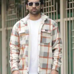Men Checked Oversized Fit Jacket-picture-31