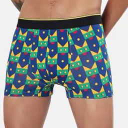 Geometric Print Trunks with Elasticated Waist-image-10