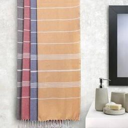 Set of 4 Striped Bath Towels with Tassels-19