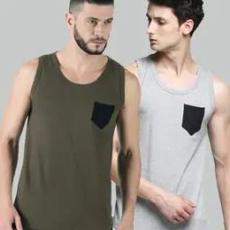 Pack of 2 Sleeveless Vests with Contrast Pocket-image-84