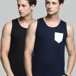 Pack of 2 Sleeveless Vests with Contrast Pocket-image-54