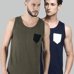 Pack of 2 Sleeveless Vests with Contrast Pocket-image-86