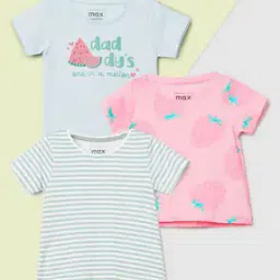 max  Girls Pack of 3 Cotton Printed T-Shirts-picture-40