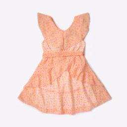 Floral Print Layered Fit & Flare Dress-image-98